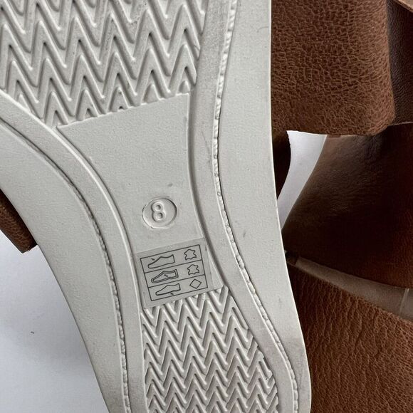 Eileen Fisher Sport Tumbled Leather Sneaker Sandals Honey Crisscross Straps 8 US - Picture 10 of 11